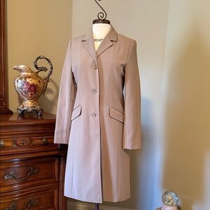 London Fog Neutral Taupe Single-Breasted Trench Coat